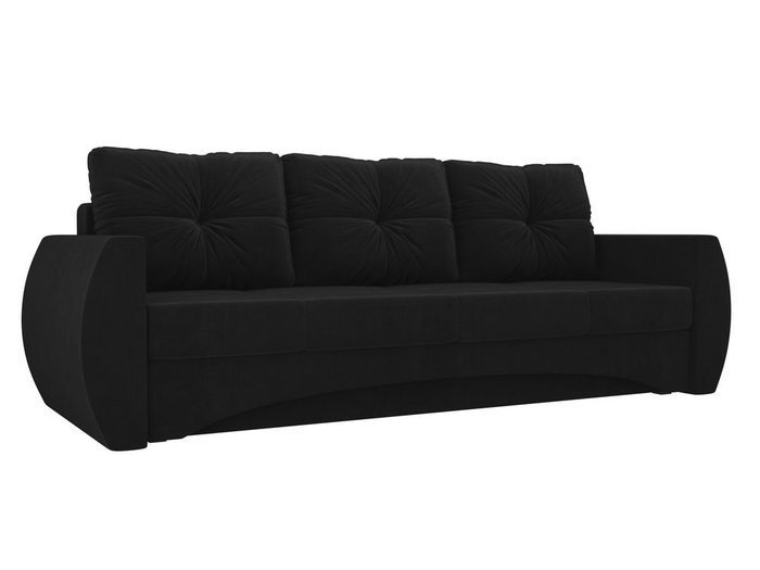 Прямой диван-кровать Сатурн черного цвета