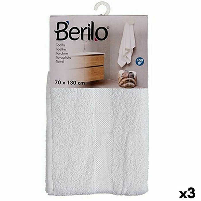 Банное полотенце Белый 70 x 130 (3 штуки)