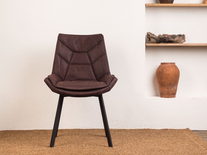 Стул Capella темно-коричневого цвета с черными ножками - купить Обеденные стулья по цене 8990.0