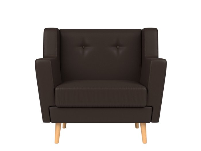 Кресло Брайтон темно-коричневого цвета (экокожа) - купить Интерьерные кресла по цене 23999.0