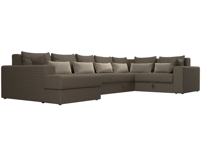 Угловой диван-кровать Мэдисон коричнево-бежевого цвета правый угол - лучшие Угловые диваны в INMYROOM