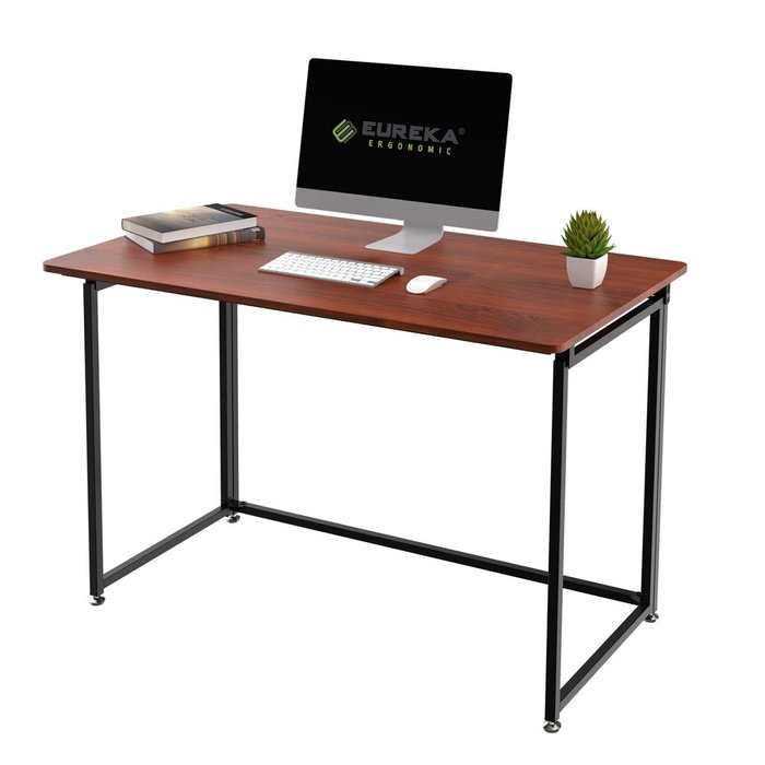 Складной письменный стол коричневого цвета со стальным каркасом  - купить Письменные столы по цене 11990.0