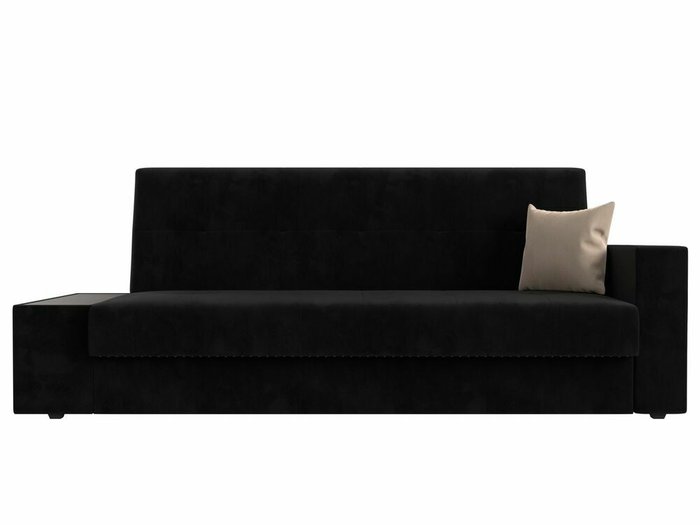 Диван-кровать Лига 020 черного цвета со столом слева - купить Прямые диваны по цене 25999.0
