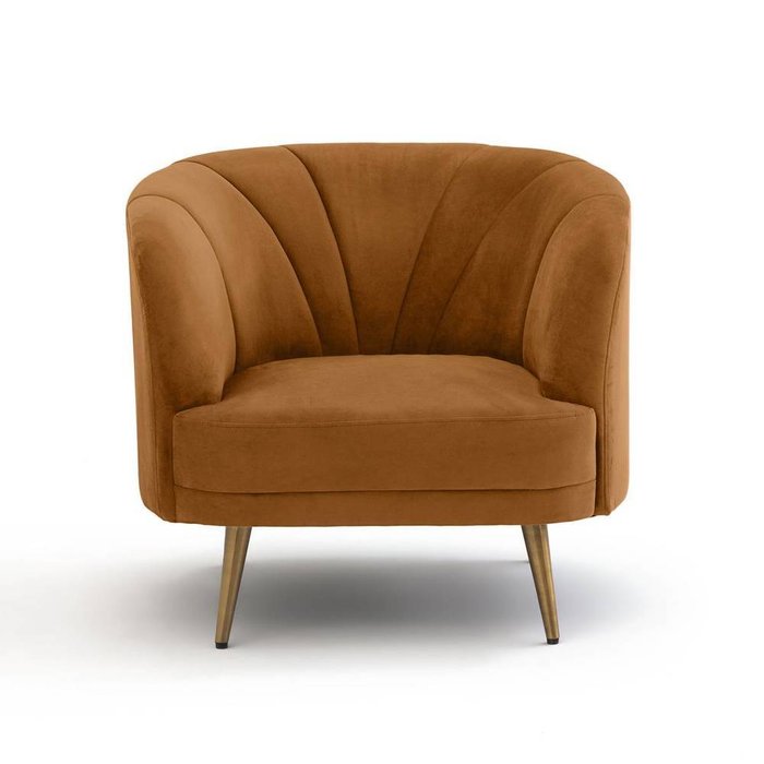 Кресло велюровое Leone светло-коричневого цвета - купить Интерьерные кресла по цене 36808.0