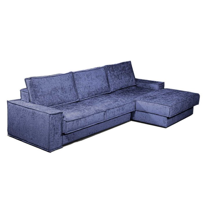 Угловой диван-кровать Бергамо синего цвета - лучшие Угловые диваны в INMYROOM