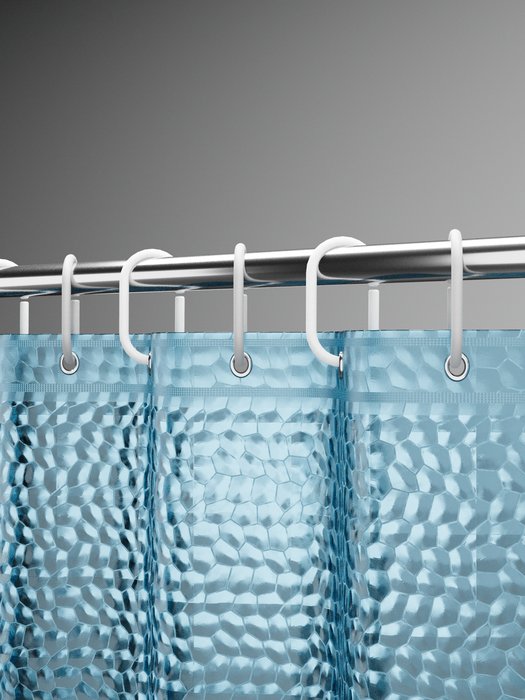 Штора для ванной комнаты 3D Ice 180х180 голубого цвета - лучшие Шторки для душа в INMYROOM