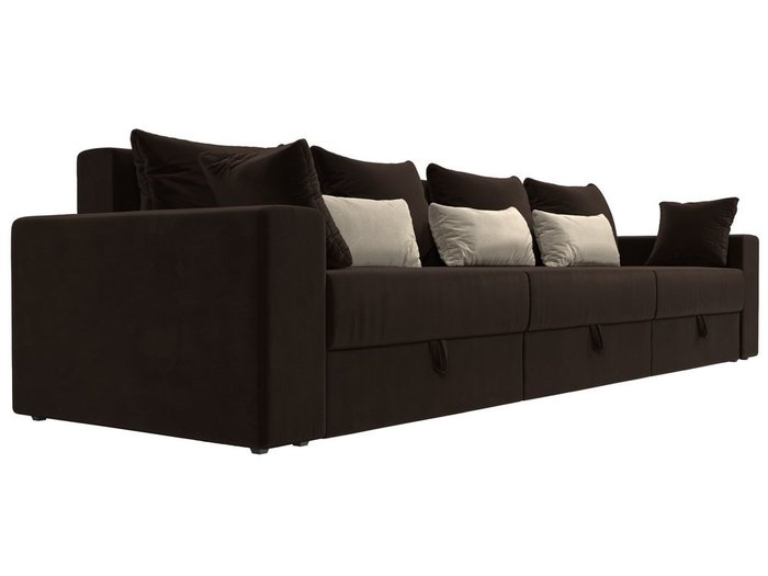Прямой диван-кровать Мэдисон Long коричнево-бежевого цвета - лучшие Прямые диваны в INMYROOM