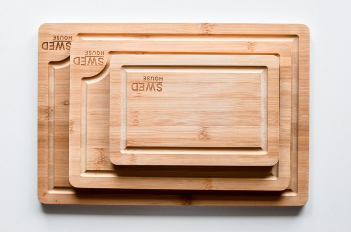 Набор из трех разделочных досок Bamboo Cutting Board бежевого цвета