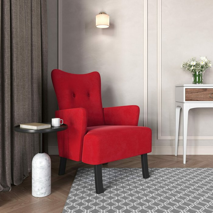 Кресло Остин красного цвета - купить Интерьерные кресла по цене 13990.0