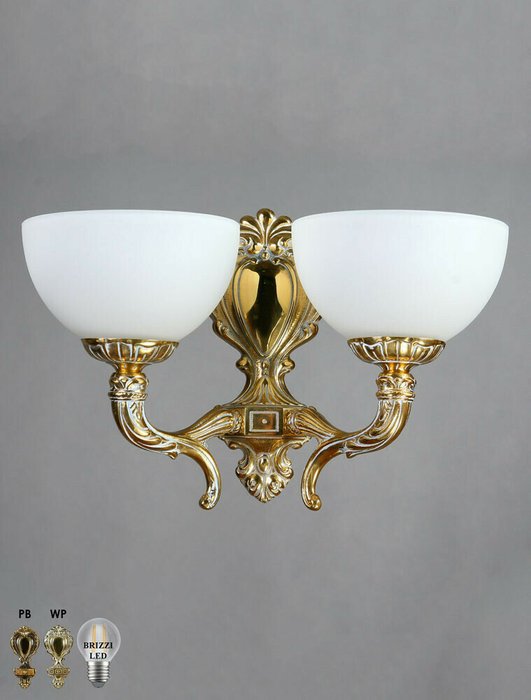 Бра Brizzi 02155/2 WP - купить Бра и настенные светильники по цене 28009.0 Бра Brizzi 02155/2 WP - купить Бра и настенные светильники по цене 28009.0