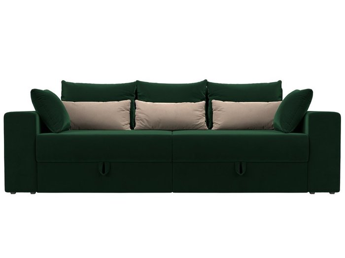 Прямой диван-кровать Мэдисон зелено-бежевого цвета - купить Прямые диваны по цене 39990.0