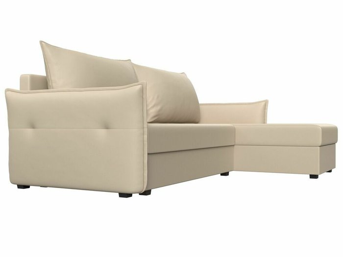 Угловой диван-кровать Лига 004 бежевого цвета угол правый (экокожа) - лучшие Угловые диваны в INMYROOM