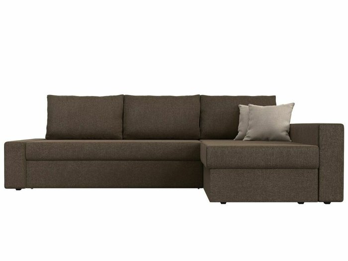 Угловой диван-кровать Версаль коричневого цвета правый угол - купить Угловые диваны по цене 46999.0