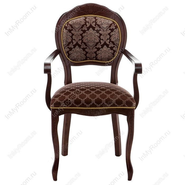 Обеденный стул Лауро с обивкой шоколадного цвета - купить Обеденные стулья по цене 10800.0