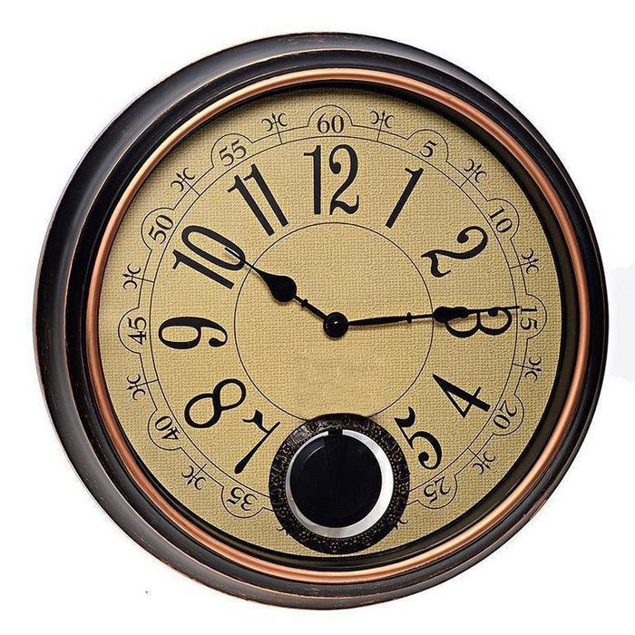 Часы настенные бежево-коричневого цвета