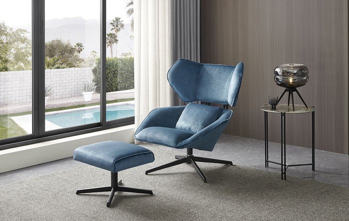 Кресло Boston синего цвета - купить Интерьерные кресла по цене 58950.0