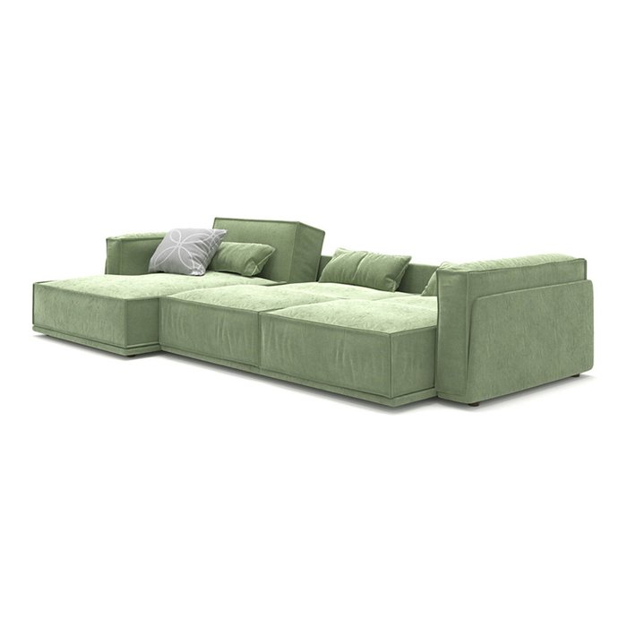  Диван-кровать Vento light угловой зеленого цвета - лучшие Угловые диваны в INMYROOM