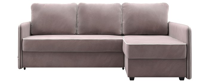 Угловой диван-кровать Слим правый светло-розового цвета