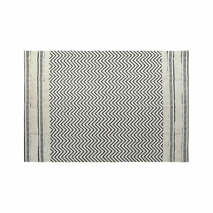 Ковер из полиэстера и хлопка 120x180 бело-черного цвета
