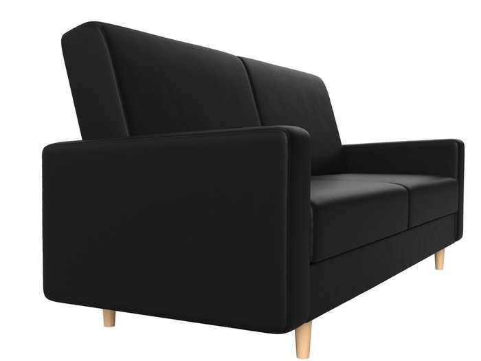 Прямой диван-кровать Бонн черного цвета (экокожа) - лучшие Прямые диваны в INMYROOM