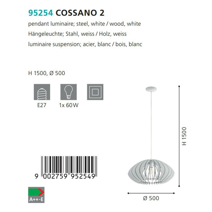 Подвесной светильник Cossano белого цвета - лучшие Подвесные светильники в INMYROOM