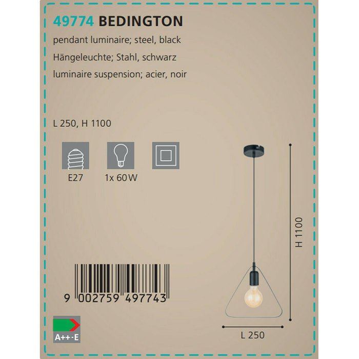 Подвесной светильник Eglo Bedington   - купить Подвесные светильники по цене 3390.0