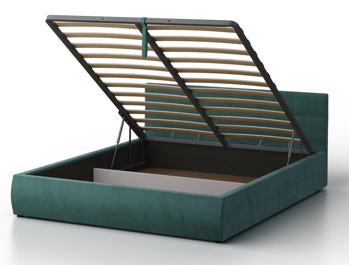 Кровать Венера-1 140х200 мятного цвета с подъемным механизмом (велюр) - лучшие Кровати для спальни в INMYROOM