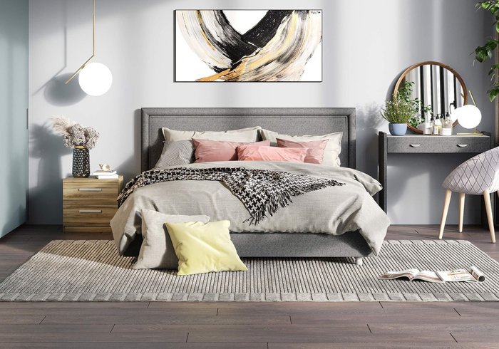 Кровать Bergamo 180х200 бежевого цвета без основания и подъемного механизма - купить Кровати для спальни по цене 27500.0