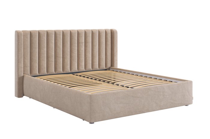 Кровать без подъемного механизма Ева 160х200 темно-бежевого цвета - купить Кровати для спальни по цене 34280.0