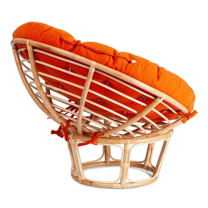 Садовое кресло Papasan Eco бежевого цвета с оранжевой подушкой - лучшие Садовые кресла в INMYROOM