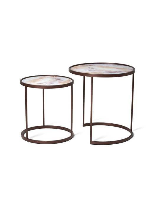 Набор из двух кофейных столиков  KraiZ бежево-коричневого цвета