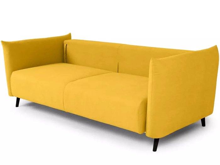 Диван-кровать Menfi желтого цвета с черными ножками - лучшие Прямые диваны в INMYROOM