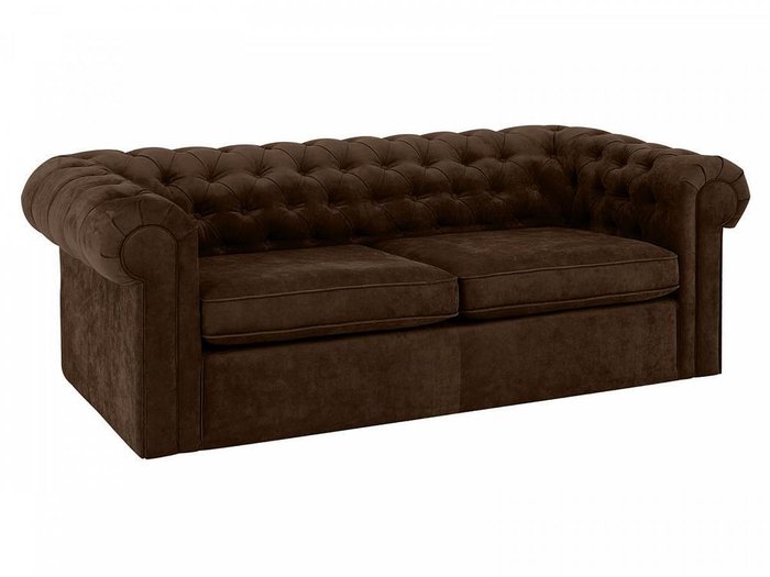 Диван-кровать Chesterfield темно-коричневого цвета - купить Прямые диваны по цене 138780.0