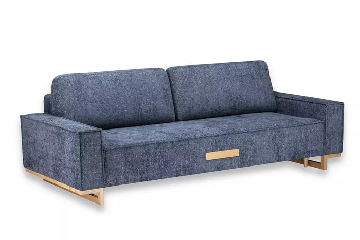 Прямой диван-кровать Лофт Комфорт синего цвета - купить Прямые диваны по цене 96850.0