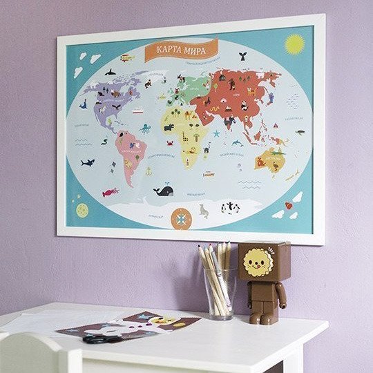 Постер 'Карта Мира' - купить Декор стен по цене 1290.0