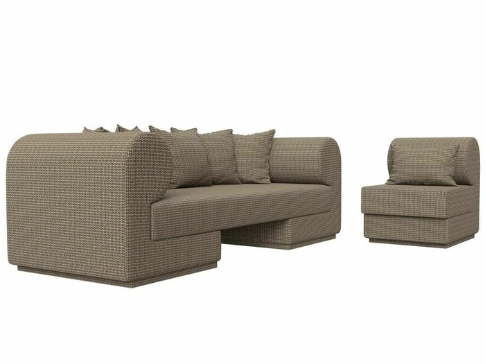 Набор мягкой мебели Кипр 2 бежево-коричневого цвета - лучшие Комплекты мягкой мебели в INMYROOM