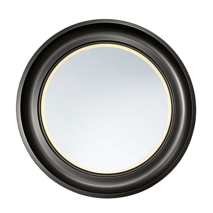 Настенное зеркало Салекс в раме черного цвета диаметр 48