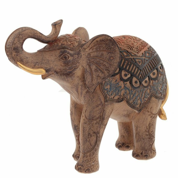 Фигурка декоративная Слон бежевого цвета