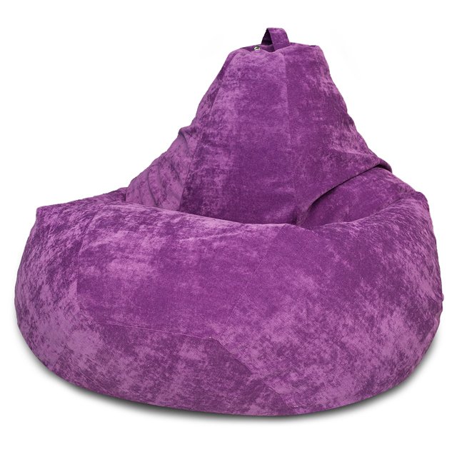 Кресло-мешок Груша в обивке из микровельвета фиолетового цвета 