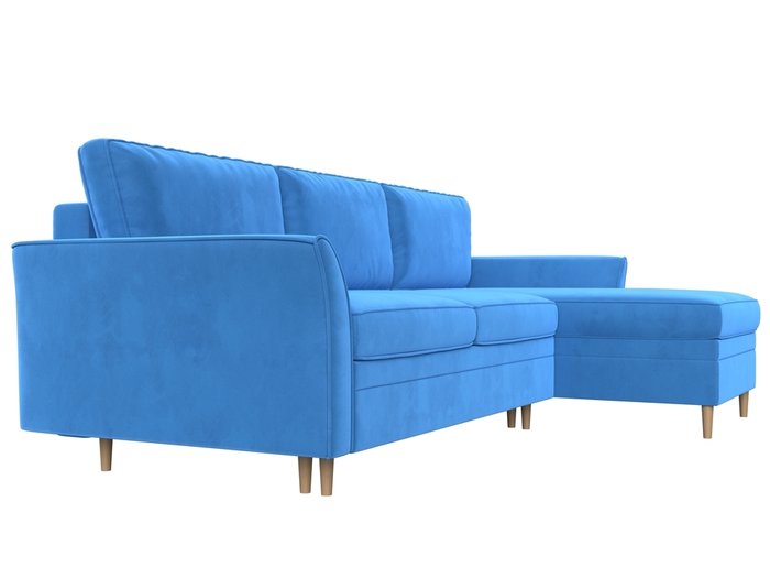 Угловой диван-кровать София темно-голубого цвета правый угол - лучшие Угловые диваны в INMYROOM