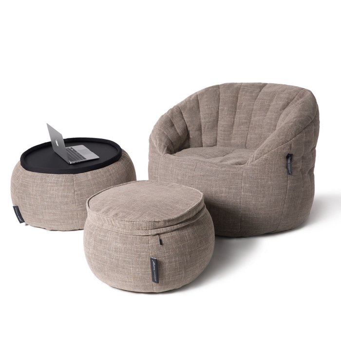 Бескаркасный стол-бин бэг Ambient Lounge Versa Table™- Eco Weave (бежевый цвет) - лучшие Бескаркасная мебель в INMYROOM