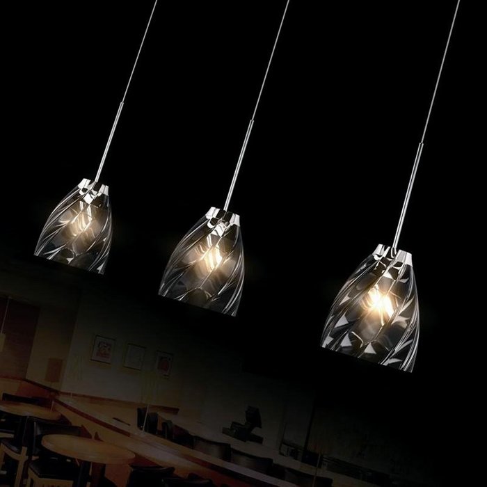 Подвесной светильник Illuminati Boccioli с плафонами из прозрачного фактурного стекла - лучшие Подвесные люстры в INMYROOM