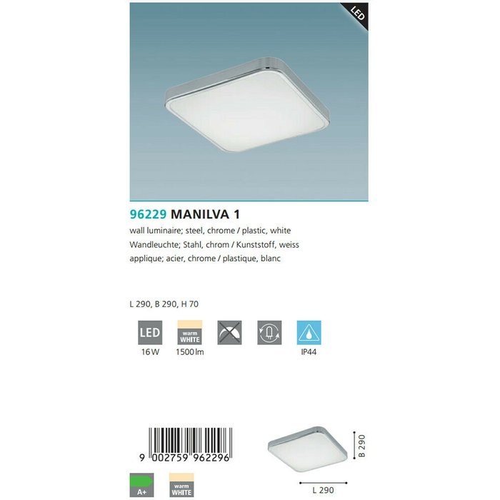 Светильник настенно-потолочный Manilva бело-серого цвета - лучшие Потолочные светильники в INMYROOM
