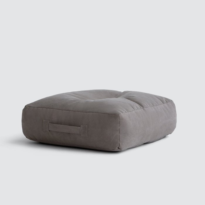 Пуф-подушка из натурального хлопка серого цвета - купить Бескаркасная мебель по цене 6750.0