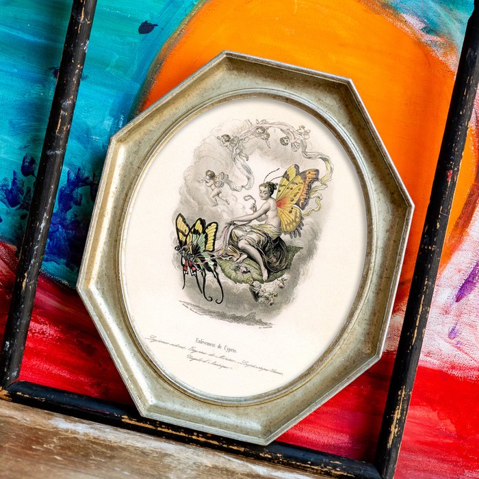 Картина Афродита Киприда, похищенная бабочками в раме Эдита - купить Картины по цене 3500.0