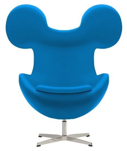 Кресло Egg Mickey голубого цвета