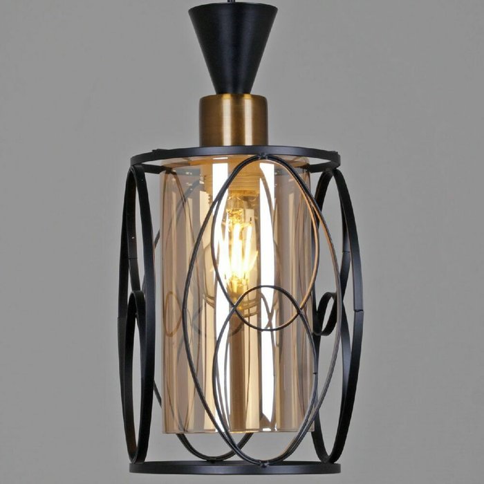 Подвесной светильник 04111-0.4-01 BK (стекло, цвет коричневый) - лучшие Подвесные светильники в INMYROOM