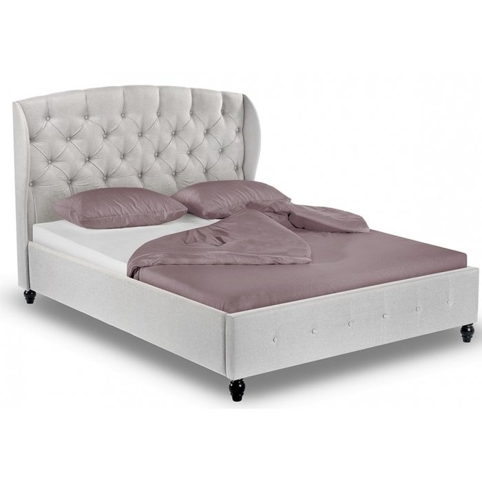 Кровать двуспальная Hadson 160х200 светло-серого цвета
