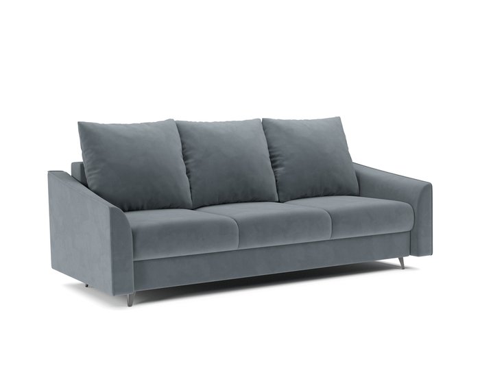 Прямой диван-кровать Уэльс серо-синего цвета