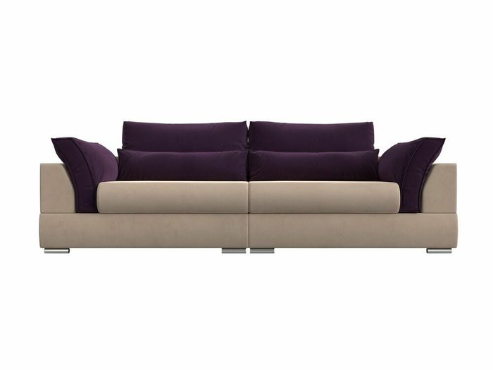 Прямой диван-кровать Пекин фиолетово-бежевого цвета - купить Прямые диваны по цене 78999.0